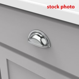Hickory P3055 Chrome  3' Center To Center Traditional Rustic Farmhouse Cabinet Cup Handle - Set Of 10 (NEW)