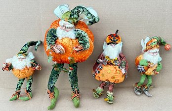 4 Different Mark Roberts Figurines - Pumpkin Fairies