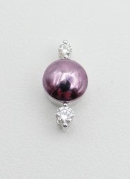Lee Hwa Original 18K White Gold, 19K Purple Gold, And Diamond Pendant ($1500 Cost)