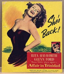 Affair In Trinidad Original Theater Movie Window Card (1952) - Rita Hayworth