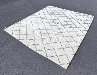 Hand-knotted Beni Ouarain Moroccan Wool Rug - Never Used - 9'8' X 8'5' (116in X 101in)