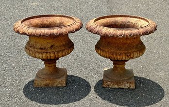 Antique Cast Iron Garden Urns