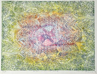 1976 Shigeru Narikawa Aquatint Etching 'The Fish In The Coal Sea' - Signed