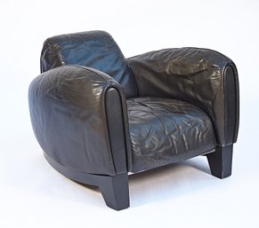 Franz Romero For DeSade - Vintage DS57 Bugatti Lounge Chair In Black Leather