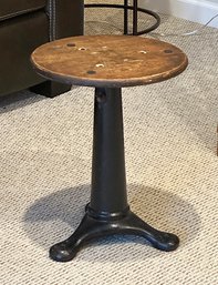 Rare Antique Cast Iron Sewing / Factory Stool