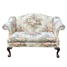 Sherrill Furniture Chippendale-Style Floral Upholstered Loveseat - 1 Of 2