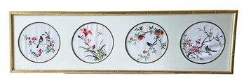 Framed Collection Of Asian Silk Embroidery