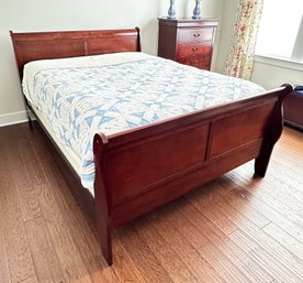 Louis Phillipe Queen Size Sleigh Bed In Cherry