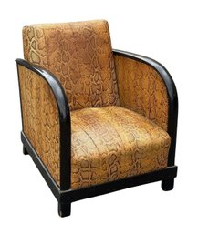 Art Deco Club Chair With Snakeskin Upholstery In The Manner Of Jean-Michel Frank