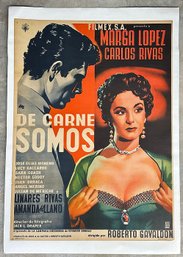 Vintage 1955 Mexican One-Sheet Movie Poster - DE CARNE SOMOS  - Linen Backed