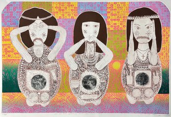 1976 Shigeru Narikawa (Japan, B. 1946) Etching - 'See/Speak/Hear No Evil II' - Signed In Pencil