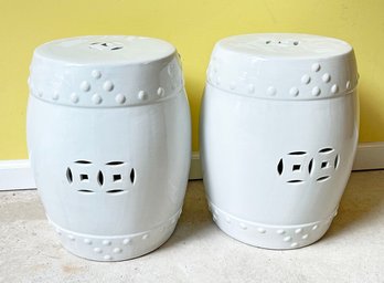 Pair Of Safavieh Ceramic Asian Inspired Garden Stools