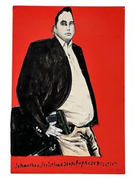 Tony Palladino (1930 - 2014) Original Mixed Media 'Johnathan Stictland State Representative' - Humor