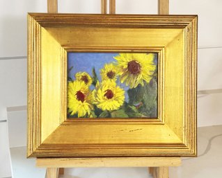 Jeanne O'Brien Original OIl On Board 'Sunflowers'