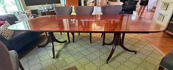 Baker Furniture Historic Charleston Georgian Mahogany Double Pedestal Dining Table