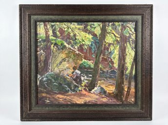 Will Taylor Original Oil On Board - American Impressionist Forest Landscape