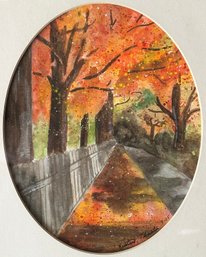 Kristen Thornton (CT) Original Watercolor On Paper - Autumn Landscape (2005)