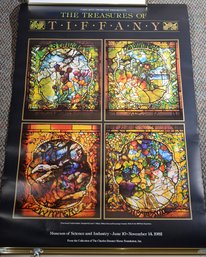 Rare 1982 Treasures Of Tiffany Exhibition Poster - Never Hung