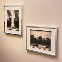 Pair Of Framed Original India Ink Drawings - Signed Tiso