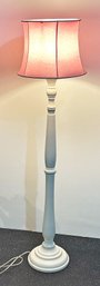 White Wooden Spindle Floor Lamp