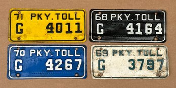 Set Of 4 Vintage 1960's-1970's Automobile Toll Plates