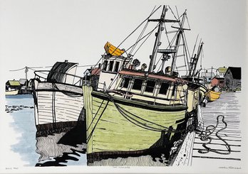 Martin Silverman (b. 1950) Lithograph 'Two Trawlers' - Nautical