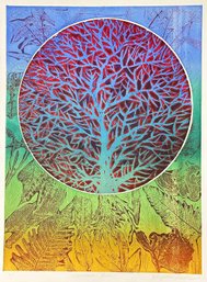 Vintage Shigeru Narikawa Aquatint Etching 'Hawaiian Tree' - Signed - 22' X 28.75'