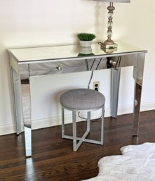 Mirrored Vanity / Console Table With Stool