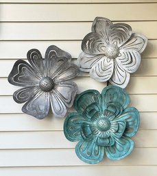 Large Metal Outdoor Flower Wall Art
