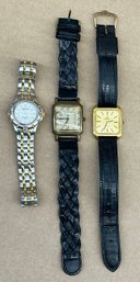 Set Of 3 Ladies Wristwatches - Omega, Fossil, And Armitron