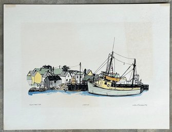 Martin Silverman (b. 1950) Lithograph 'Wharfside' - Nautical