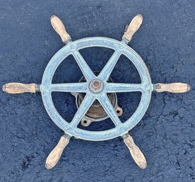Vintage 1940's Wilcox & Crittenden WC Ship Wheel & Base - Great Wall Display