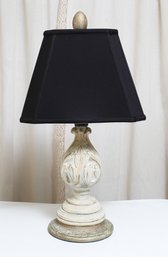 Distressed Resin Table Lamp - In White/Cream
