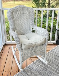 Wicker Rocking Chair - In White