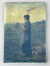 Late 19th C. Original Oil On Canvas - Haymaker