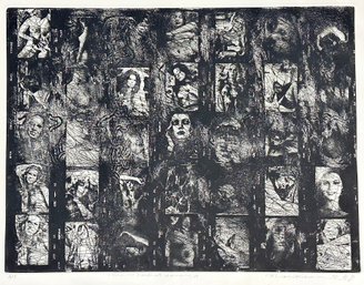 Large 1978 Shigeru Narikawa Aquatint Etching 'Men Look At Women A' - Signed (42' X 31' Paper Size)
