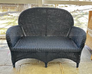 Black Wicker Loveseat