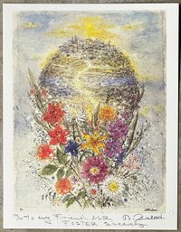 Bruno Zupan (Slovenia, B. 1939) Lithograph On Paper 'My Friend The Earth' - Signed / Numbered With COA