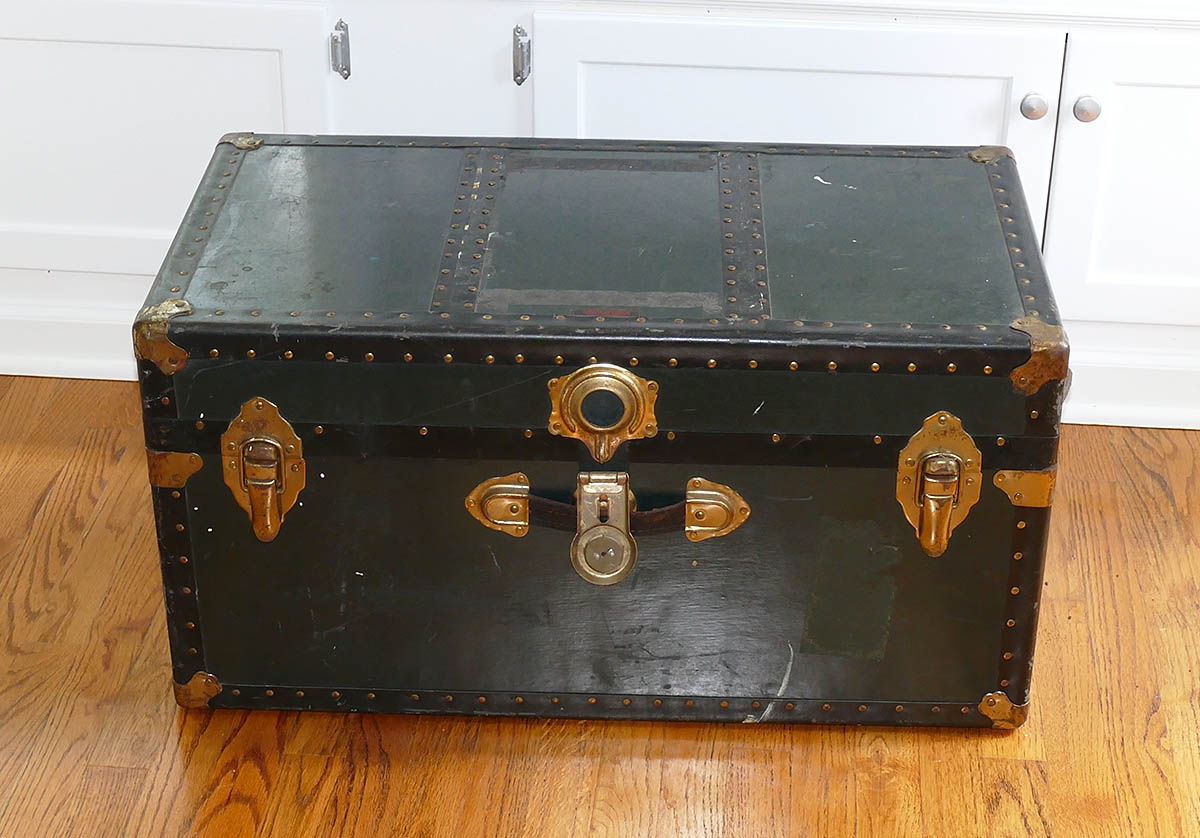 Vintage Taylor Fibre Co. Vulcanized Steamer Trunk #4427