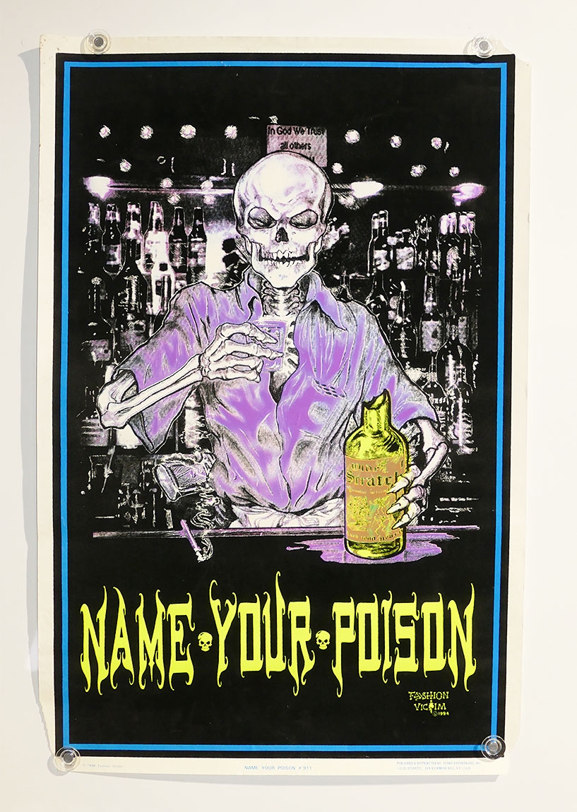 レア　ブラックライトポスター　fashion victimサイケデリック大麻 1996 Black Light Poster - Name Your Poison (Fashion Victim - Funky
