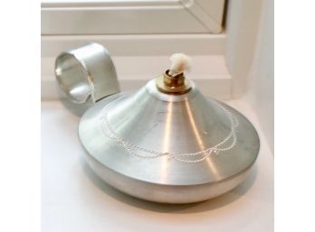 Vintage Swedish Pewter Finger Oil Lamp