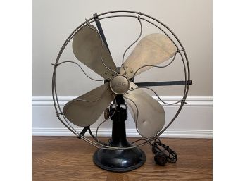 Antique AEG (Germany) Electric Fan - Brass Blades / Cast Iron Base