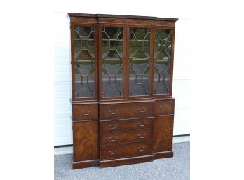 Baker Mahogany Breakfront China Cabinet / Secretary Desk