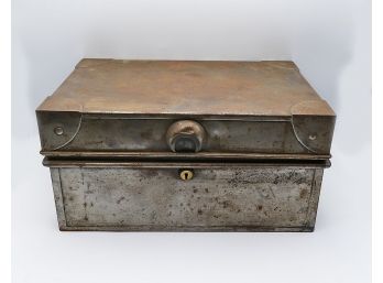 19th C. Hobbs & Co (London) Metal Lock/Cash Box