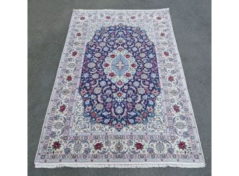 Persian Isfahan 6'8' X 10'3' Hand Knotted Rug - 400 KPSI