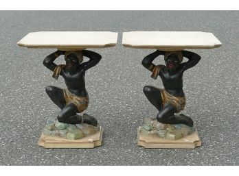 Pair Of Blackamoor Side / Coffee Tables