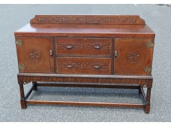 Handcrafted Leather Wrapped Sideboard