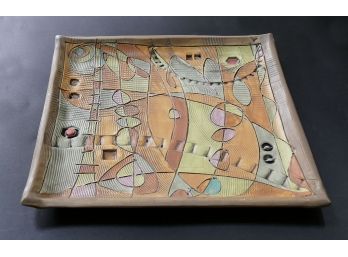 Janine Sopp Art Pottery - Earthenware Serving Plate - Time & Space