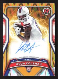 /50 Keon Coleman Rookie Gold Auto Buffalo Bills Football Card