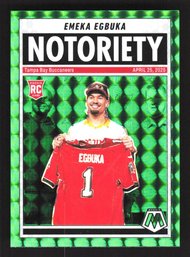 2025 Panini Mosaic #16 Emeka Egbuka Notoriety Mosaic Green RC
